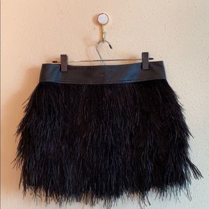 Robert Rodriguez Feather Black Mini Skirt